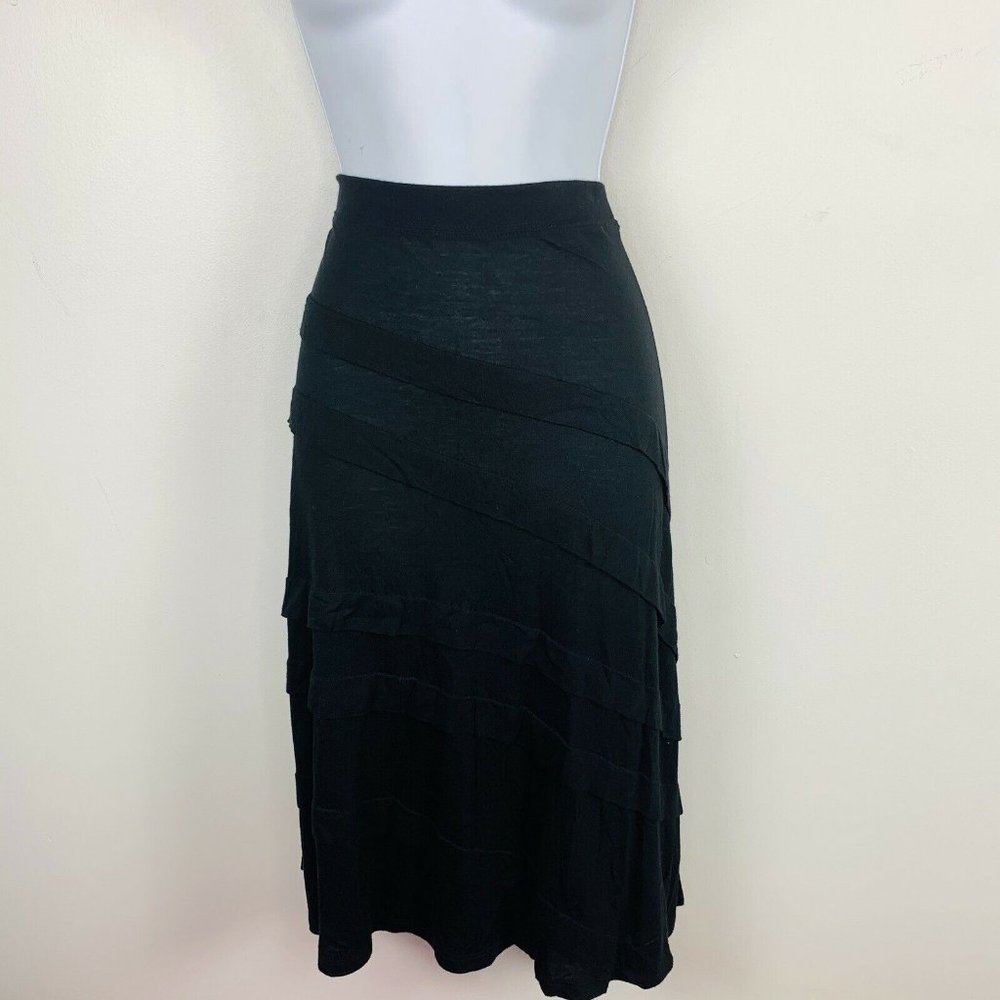 Inc Skirt Sz M Black Midi Bandage Layer Look CC72